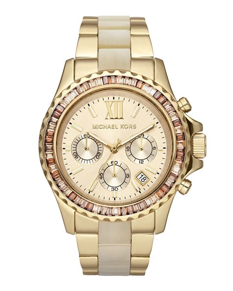 michael kors parker gold tone glitz chronograph watch|Michael Kors parker chronograph dial.